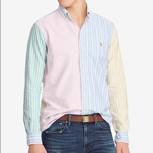 RALPH LAUREN COLOR-BLOCK BUTTON DOWN